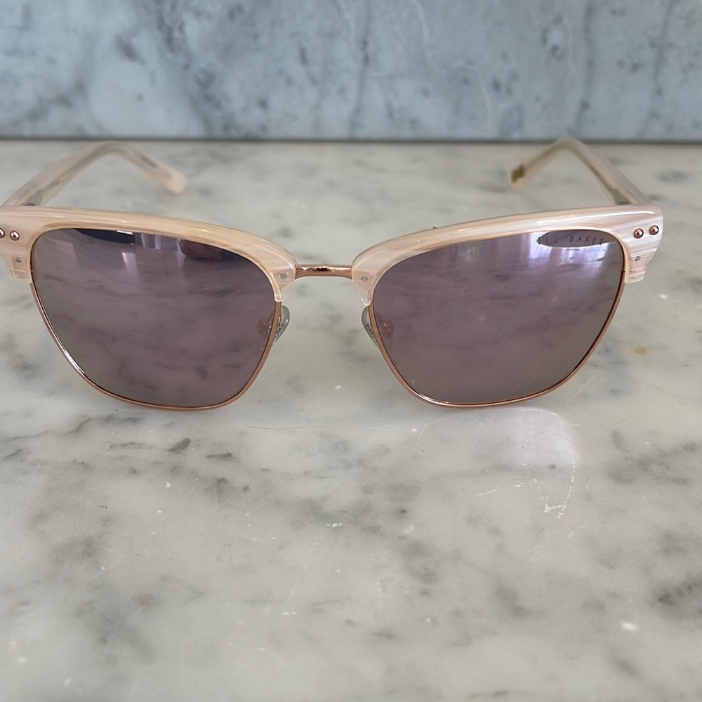 Ted Baker rose gold tone frame mirrored sunglasses